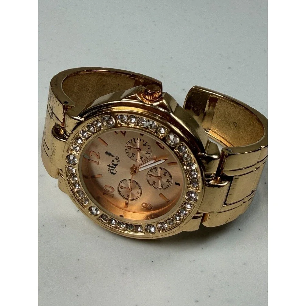 Rue21 etc! Rose Gold Crystal Cuff Watch 41.7mm  Description: